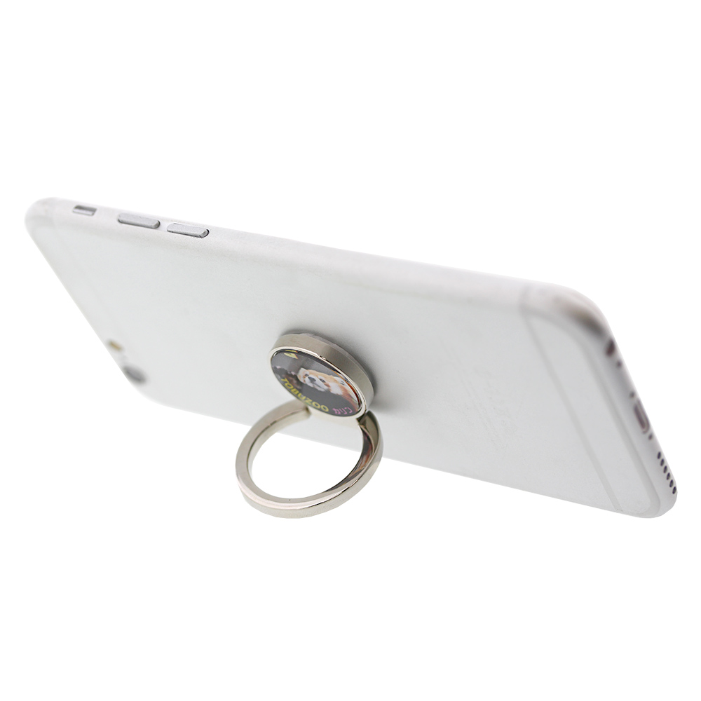 "Die-cast smartphone stand ring" with pictures and names of animals