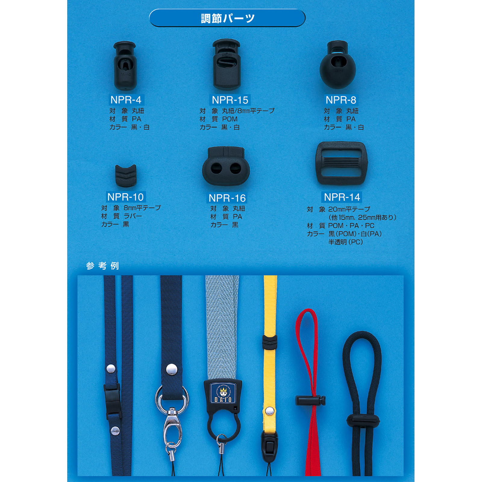 Cell phone strap length adjustment parts